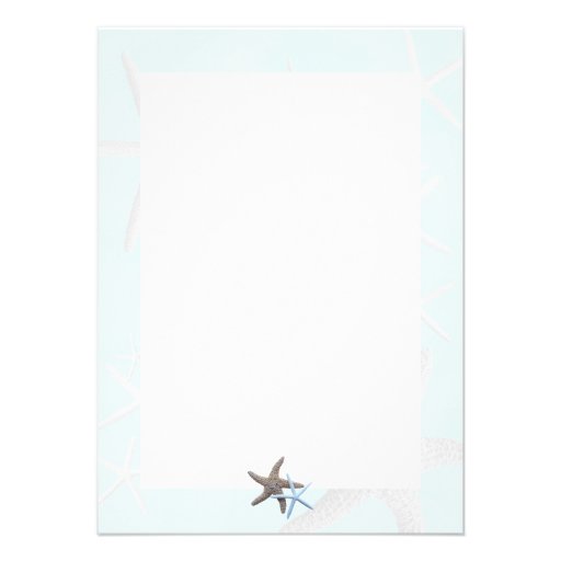 Starfish on Light Blue, Lined Blank Note Cards Custom Invite