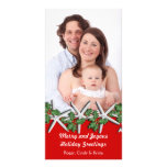 Starfish on Red, Vertical Christmas Photo Card
