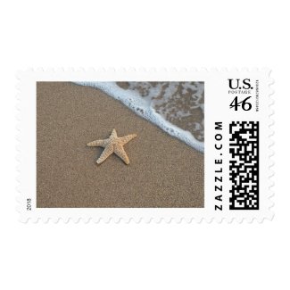 Starfish on the beach stamp