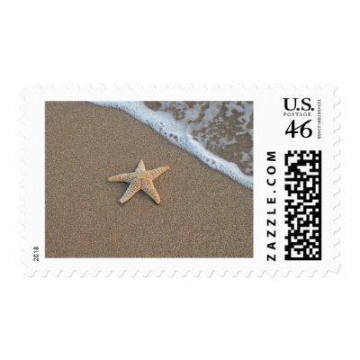 Starfish on the beach postage