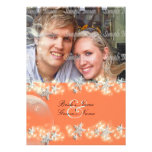 Starfish orange blue white wedding invitations