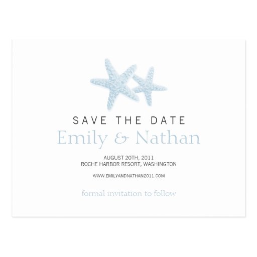 Starfish Pair Save the Date Postcard