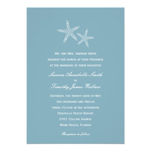 Starfish Pair Wedding Invitation