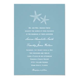 Starfish Pair Wedding Invitation Personalized Announcements