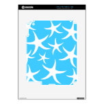 Starfish Pattern, Bright Turquoise Blue and White. Skin For The iPad 2
