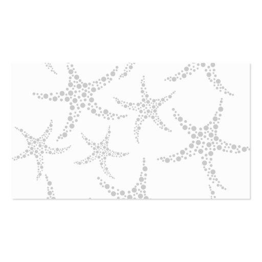 Starfish Pattern in Light Gray and White Business Card Templates (back side)