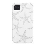 Starfish Pattern in Light Gray and White Case-Mate iPhone 4 Case