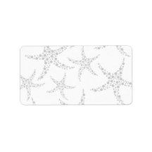 Starfish Pattern in Light Gray and White Custom Address Labels
