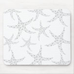 Starfish Pattern in Light Gray and White Mousepad