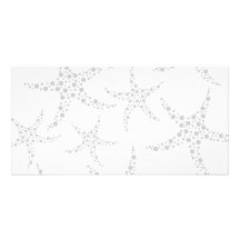 Starfish Pattern in Light Gray and White Photo Cards