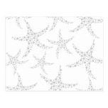 Starfish Pattern in Light Gray and White Post Card