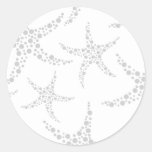 Starfish Pattern in Light Gray and White Sticker