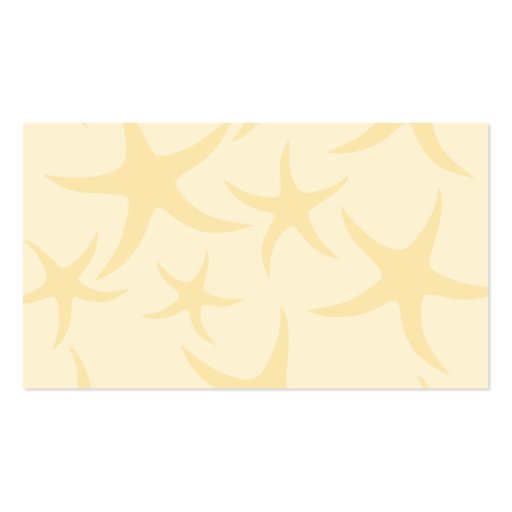 Starfish Pattern in Pastel Yellow. Business Card Templates (back side)