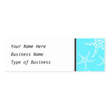 Starfish Pattern in Turquoise and White. Business Card