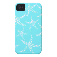 Starfish Pattern in Turquoise and White. iPhone 4 Covers