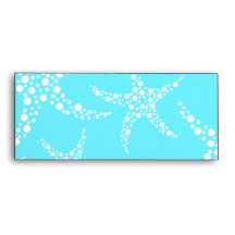 Starfish Pattern in Turquoise and White. Envelopes