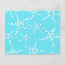 Starfish Pattern in Turquoise and White. Flyers