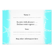 Starfish Pattern in Turquoise and White. Invitations