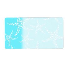 Starfish Pattern in Turquoise and White. Personalized Shipping Labels
