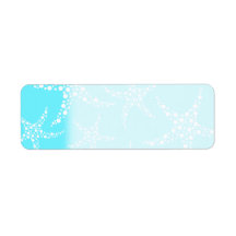Starfish Pattern in Turquoise and White. Custom Return Address Label