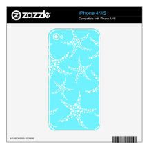 Starfish Pattern in Turquoise and White. Skin For The iPhone 4