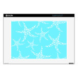Starfish Pattern in Turquoise and White. 15" Laptop Skins