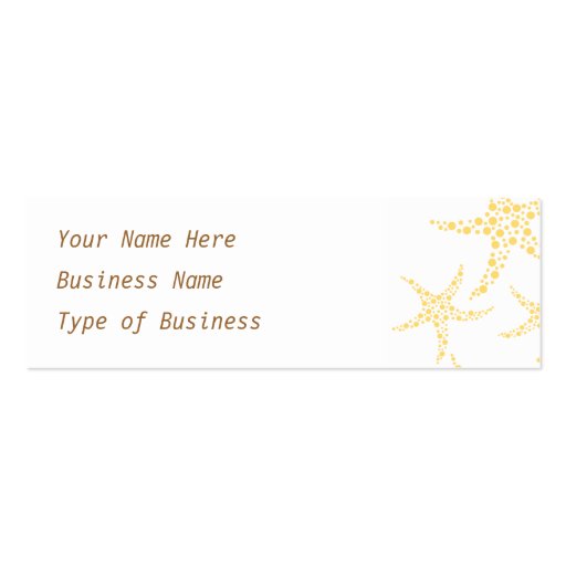 Starfish Pattern in Yellow and White. Business Card