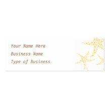 Starfish Pattern in Yellow and White. Business Card