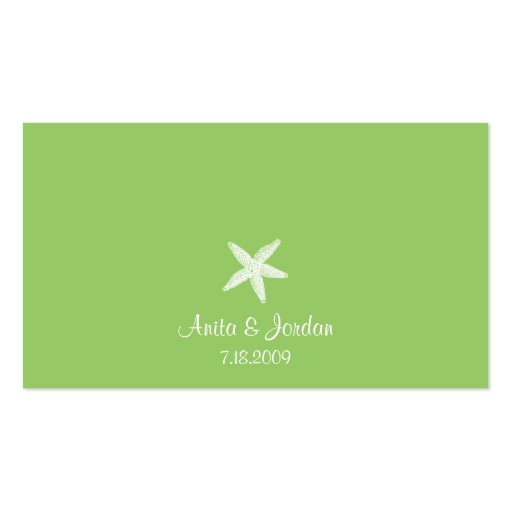 Starfish Place Card Business Card (back side)