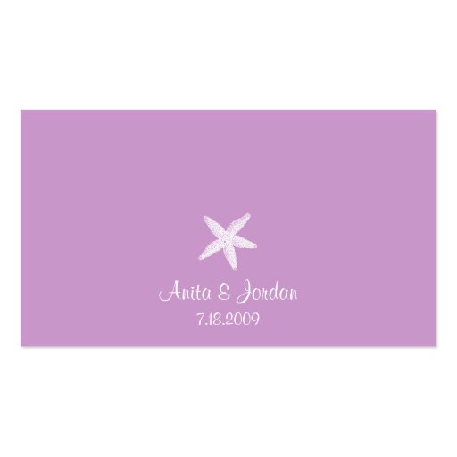 Starfish Place Card Business Card Template (back side)