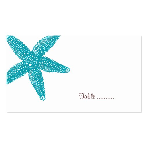 Starfish Place Card Business Card Template (front side)