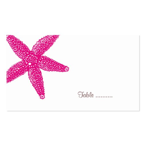 Starfish Place Card Business Card Templates (front side)