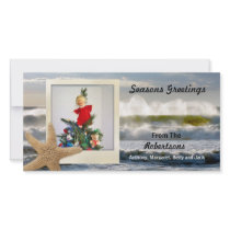 Starfish Polaroid Beach Christmas 2 Photo Card Template