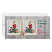 Starfish Polaroid Wood Christmas 2 photos Photo Cards