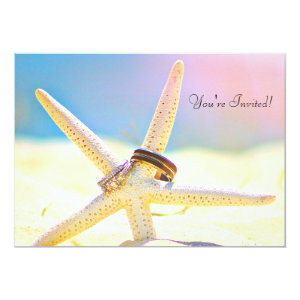 Starfish Rings Destination Wedding Invitations 5