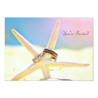 Starfish Rings Destination Wedding Invitations
