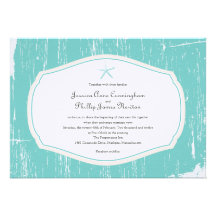 Starfish Rustic Beach Wedding Invitations