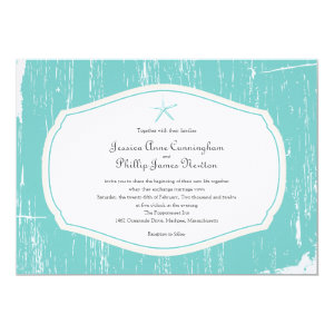 Starfish Rustic Beach Wedding Invitations