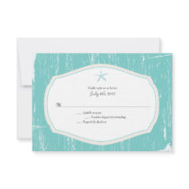 Starfish Rustic Beach Wedding RSVP Custom Invitations