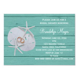 Starfish Sand Dollar Bridal Shower Invitations 4.5