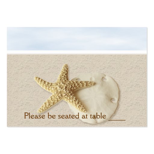 Starfish & Sand Dollar Escort Card Business Card (front side)