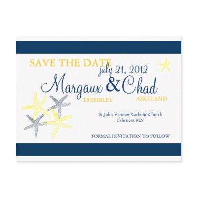 Starfish Save the Date Postcard