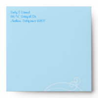 Starfish + Sea Horse Light Blue Square Envelopes