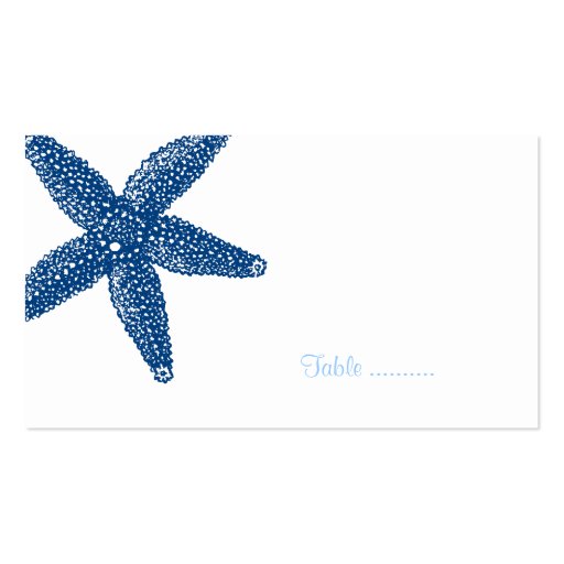 Starfish Seashell Place Card Business Cards (front side)