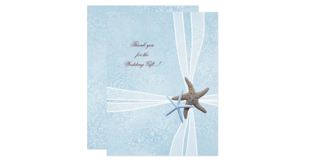 Starfish Small Wedding Thank You Cards Zazzle