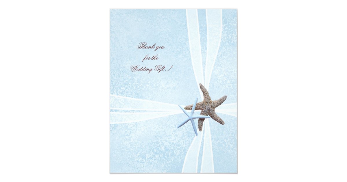 Starfish Small Wedding Thank You Cards Zazzle