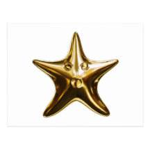 Starfish star fish gold post card