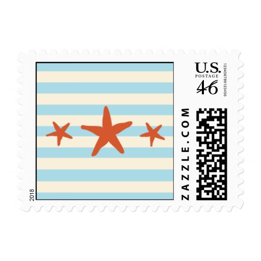 Starfish Stripes Postage Stamps