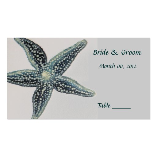Starfish Table Place Card Business Card Template (front side)