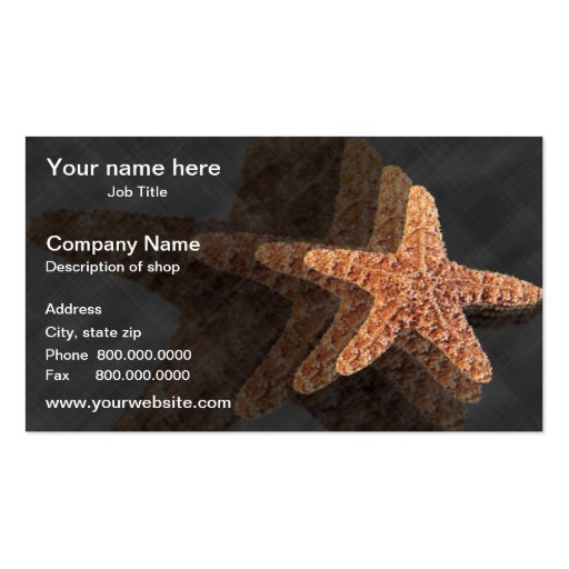Starfish Template Business Card (front side)